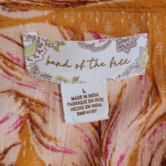 Band of the Free Heather Gold Floral Maxi Wrap Dress Women's Size Large - Picture 13 of 16